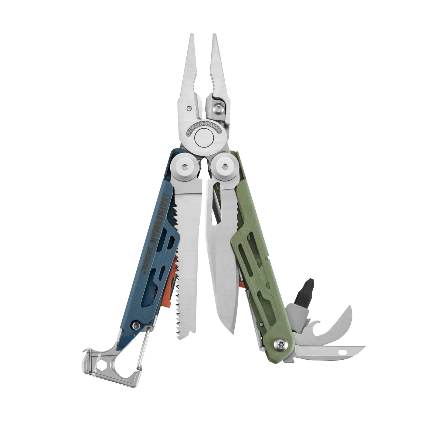 Tundrascape Leatherman Signal® multi-tool showcasing pliers, blades, and other essential features for outdoor adventures.