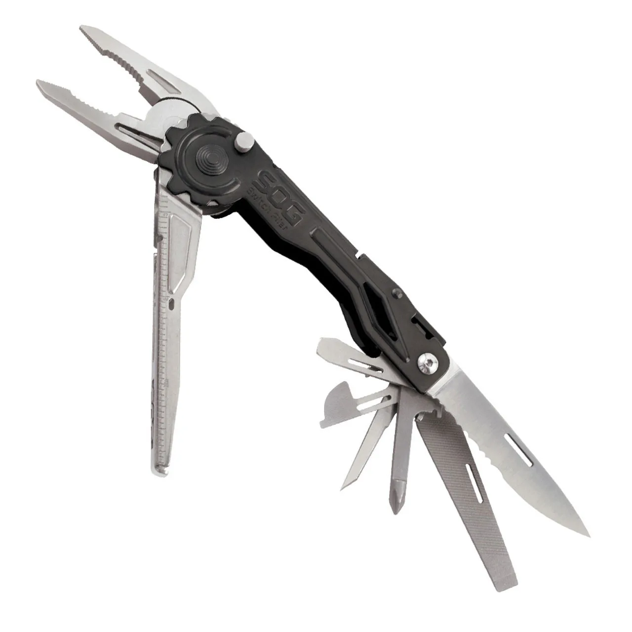 SOG SwitchPlier multi-tool with the plier head deployed