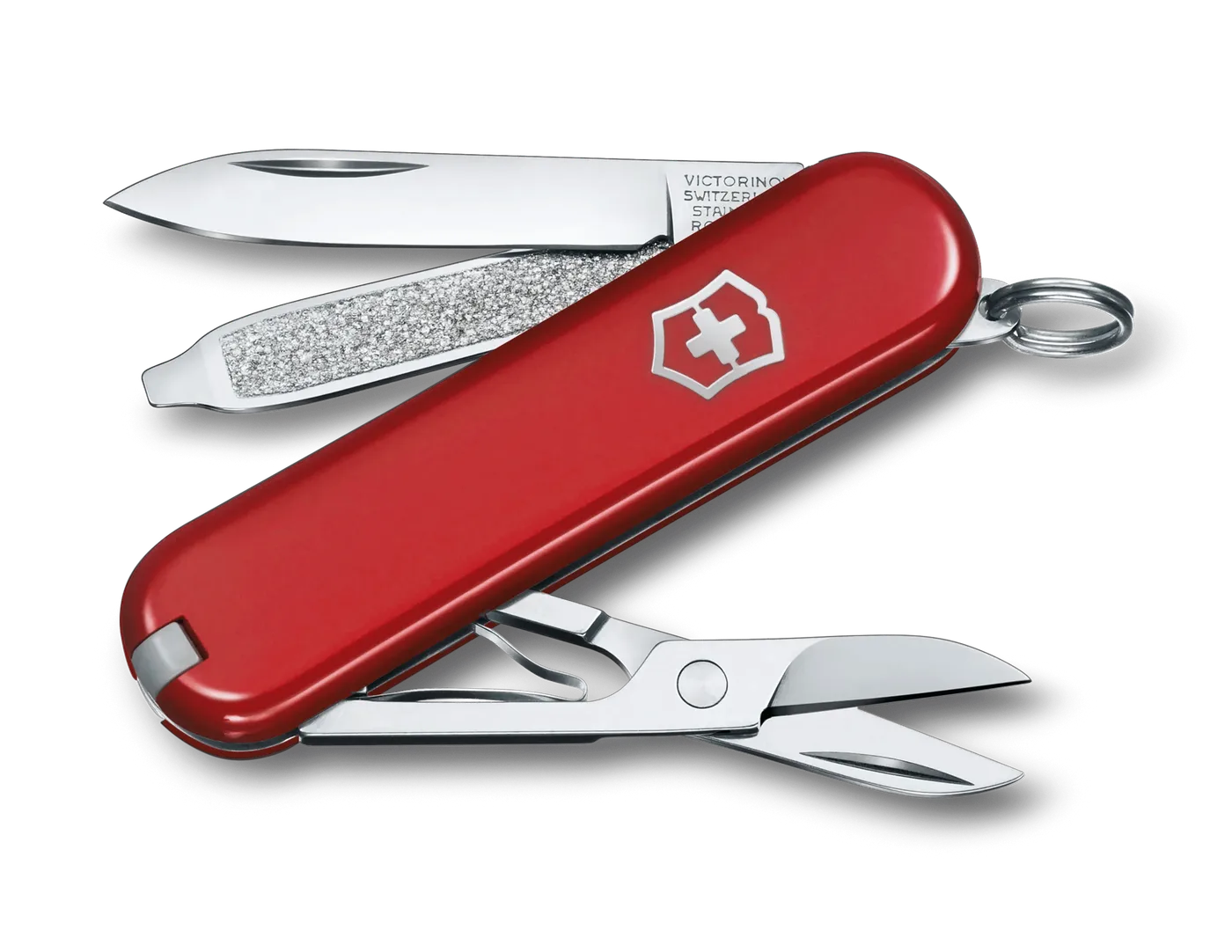 Victorinox Classic SD, closed, red scales